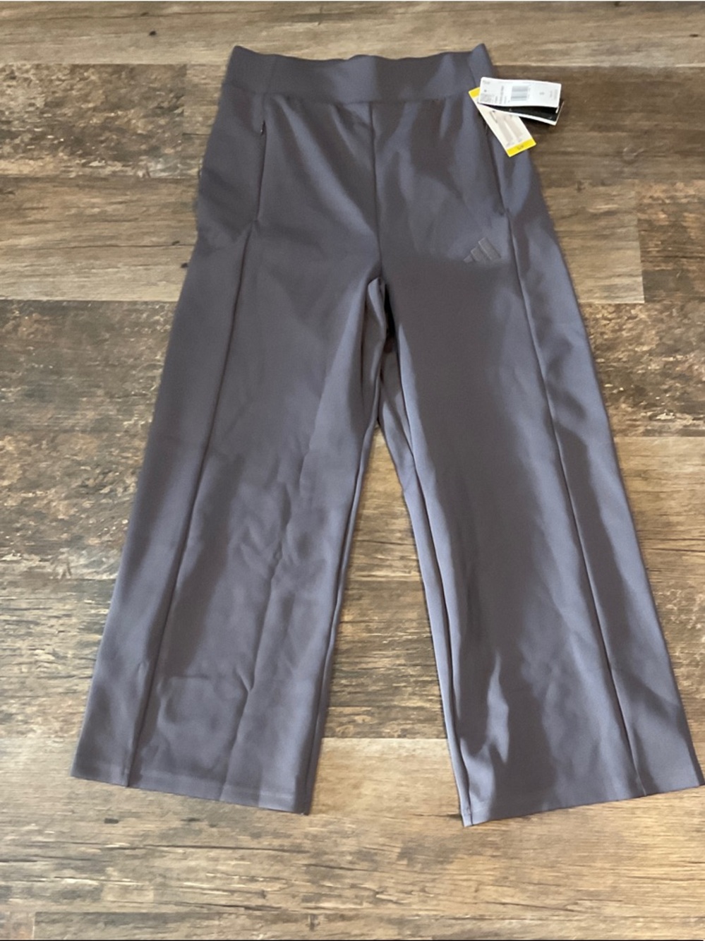 Adidas Gray High-Rise Wide Leg Pants